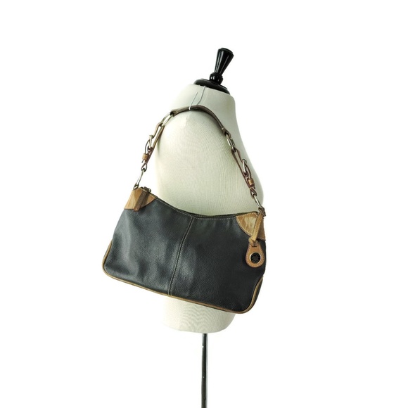 Dooney & Bourke Black Pebbled Leather Brown Hobo bag - Picture 2 of 8